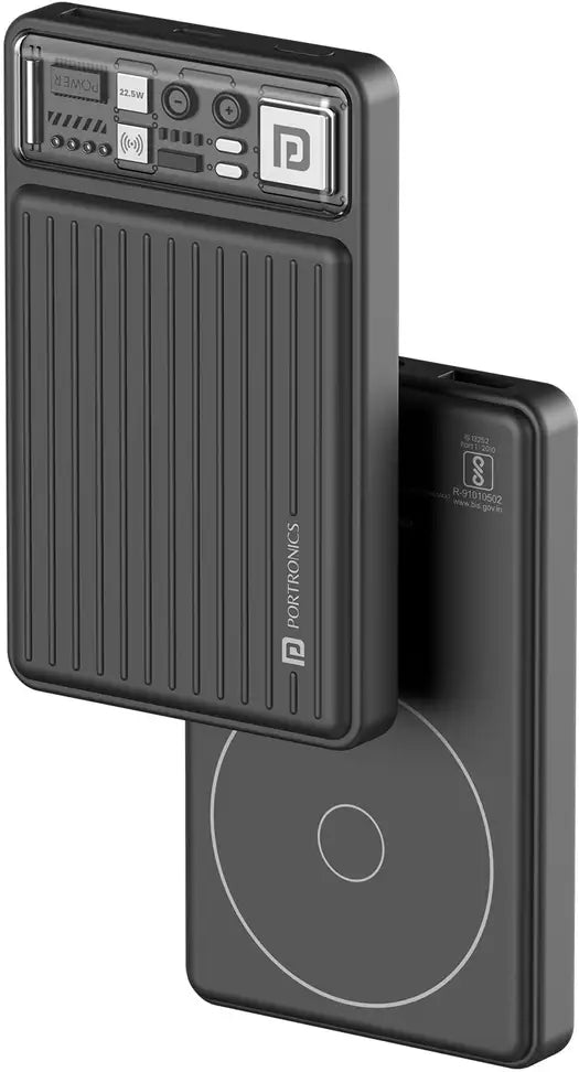 Portronics 10000mAh Magnetic Wireless Power Bank | 22.5W Fast Charging | MagSafe Compatible | Type-C Output | Portable Power Bank
