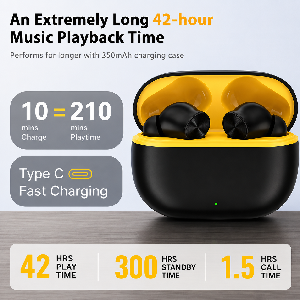 AIRPOD PRO T200 Wireless Earbuds | Bluetooth 5.3 | HD Sound | Type-C Fast Charging