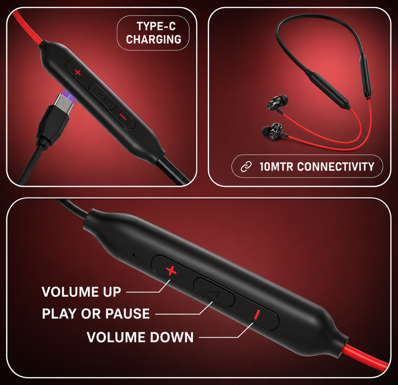 Z2 Wireless Bluetooth Neckband Earphones | Deep Bass | 12 Hours Battery Backup | Magnetic Earbuds