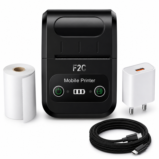 F2C 58mm Portable Bluetooth Thermal Printer | Wireless Mini Receipt Printer | USB + Bluetooth | Android & Windows Compatible