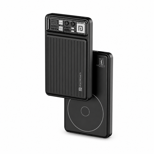 Portronics 10000mAh Magnetic Wireless Power Bank | 22.5W Fast Charging | MagSafe Compatible | Type-C Output | Portable Power Bank