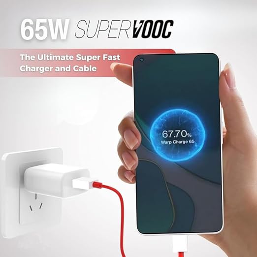SUPERVOOC 65W Fast Charger with Type-C Cable | Super Fast Charging | Smart Protection | Wide Compatibility
