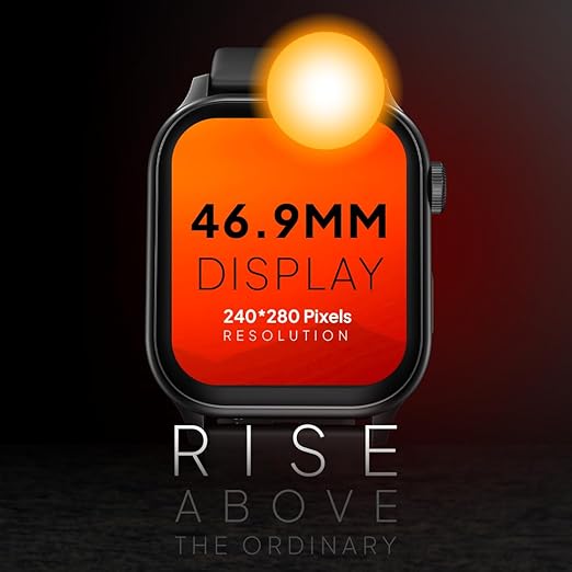 Fire-Boltt Rise Smart Watch | 1.85" HD Display | Bluetooth Calling | AI Voice Assistant | SpO2 & Heart Rate Monitor | 120+ Sports Modes | IP67 Waterproof | Black