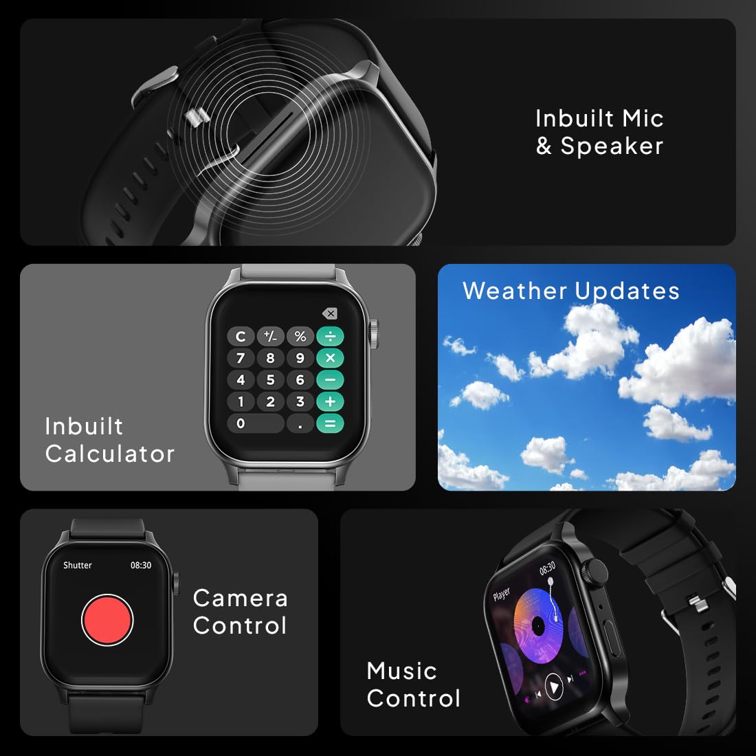 Fire-Boltt Rise Smart Watch | 1.85" HD Display | Bluetooth Calling | AI Voice Assistant | SpO2 & Heart Rate Monitor | 120+ Sports Modes | IP67 Waterproof | Black