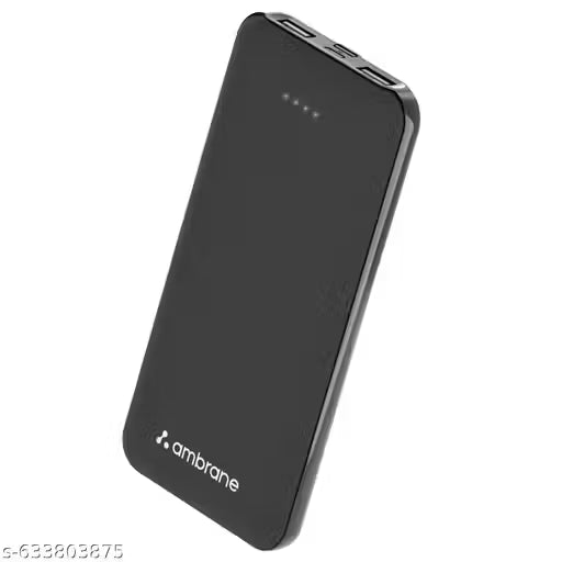 Ambrane Neos 11 10000mAh Power Bank | 12W Fast Charging | Dual USB Output | Multi-Layer Protection | Compact Design | Made in India | Black