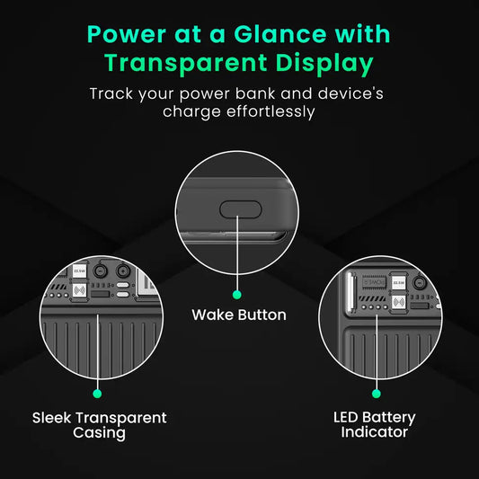 Portronics 10000mAh Magnetic Wireless Power Bank | 22.5W Fast Charging | MagSafe Compatible | Type-C Output | Portable Power Bank