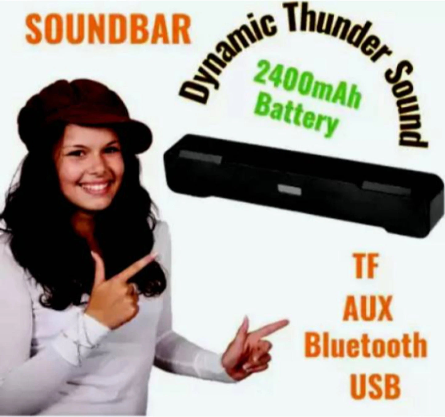 FRONY 15W Bluetooth Soundbar Speaker | 2400mAh Battery | Wireless Bluetooth 5.0 | LED Display | Deep Bass | USB/TF/AUX Support